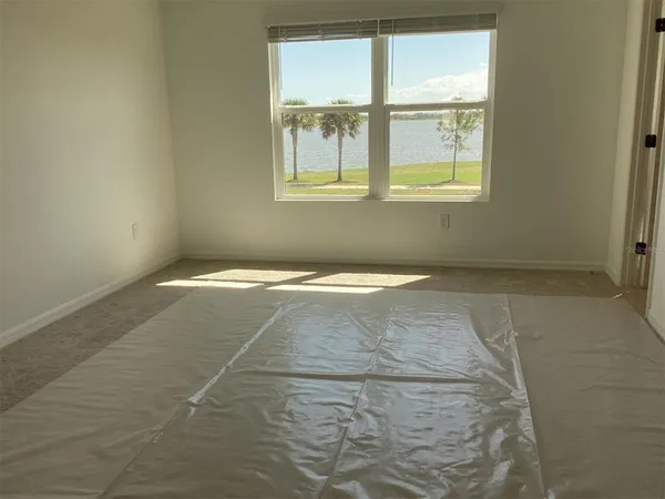 an empty room with a window