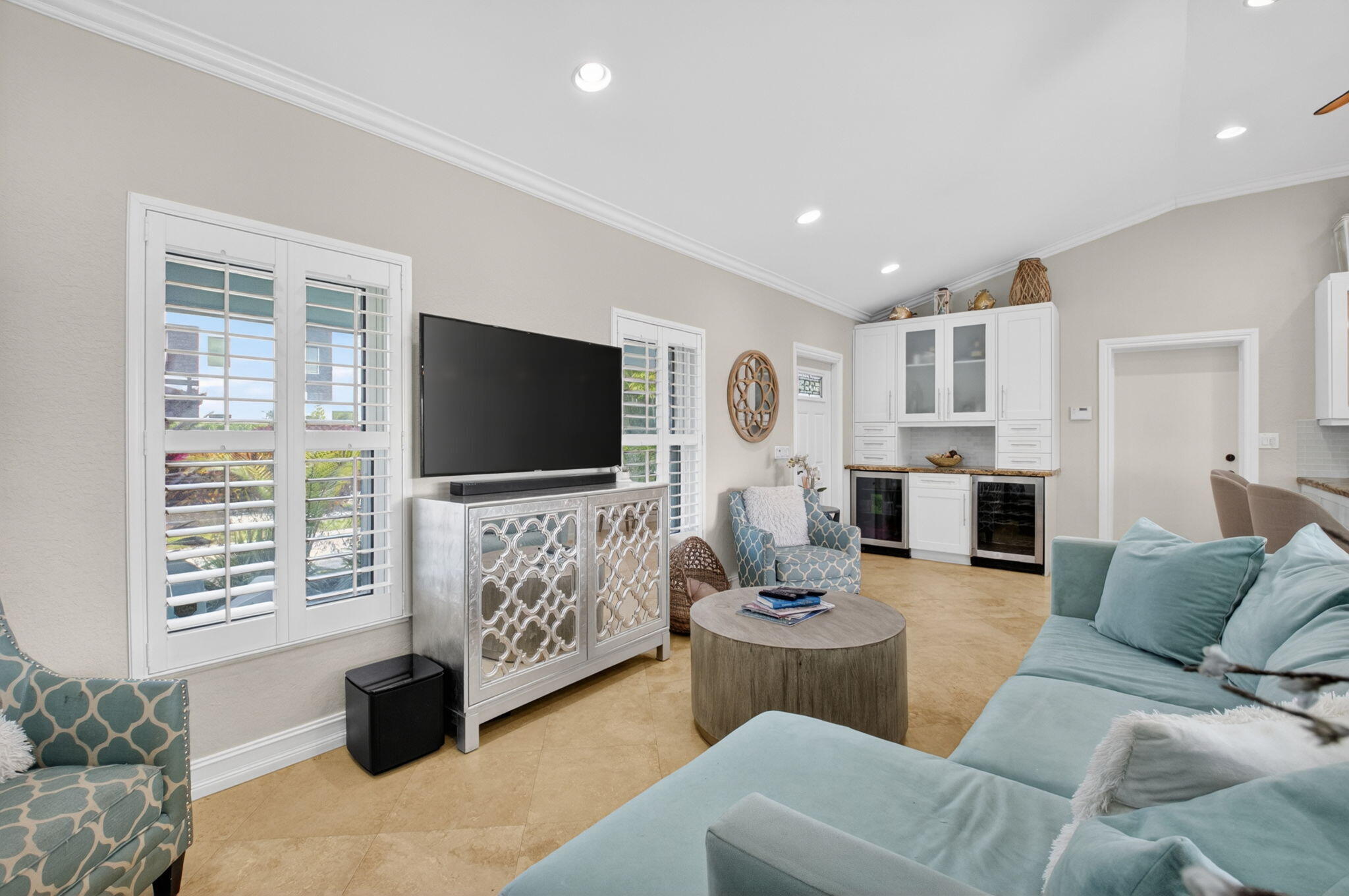 5800 Northeast 7th Avenue Boca Raton, FL 33487 - Photo 11 of 61 a living room with fireplace furniture and a flat screen tv