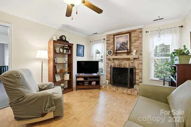 a living room with furniture