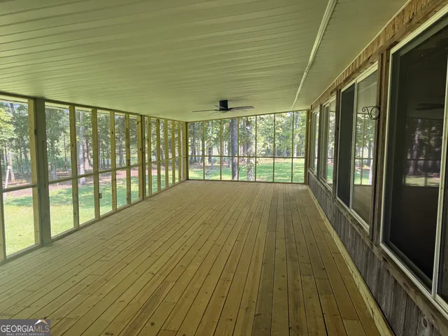 a view of a tree in the middle of a yard