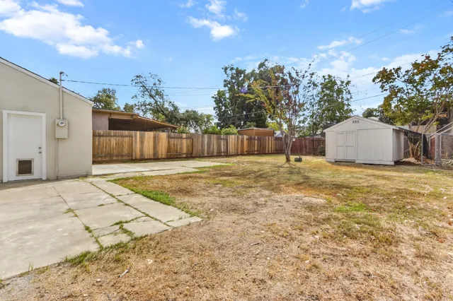 a backyard of a house