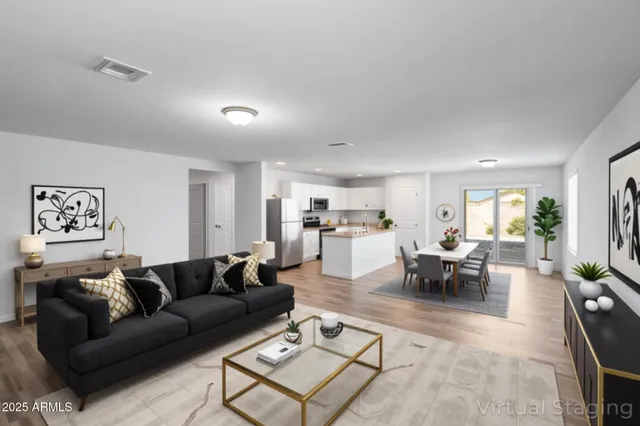 a living room with furniture