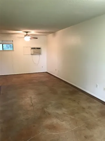 an empty room with closet