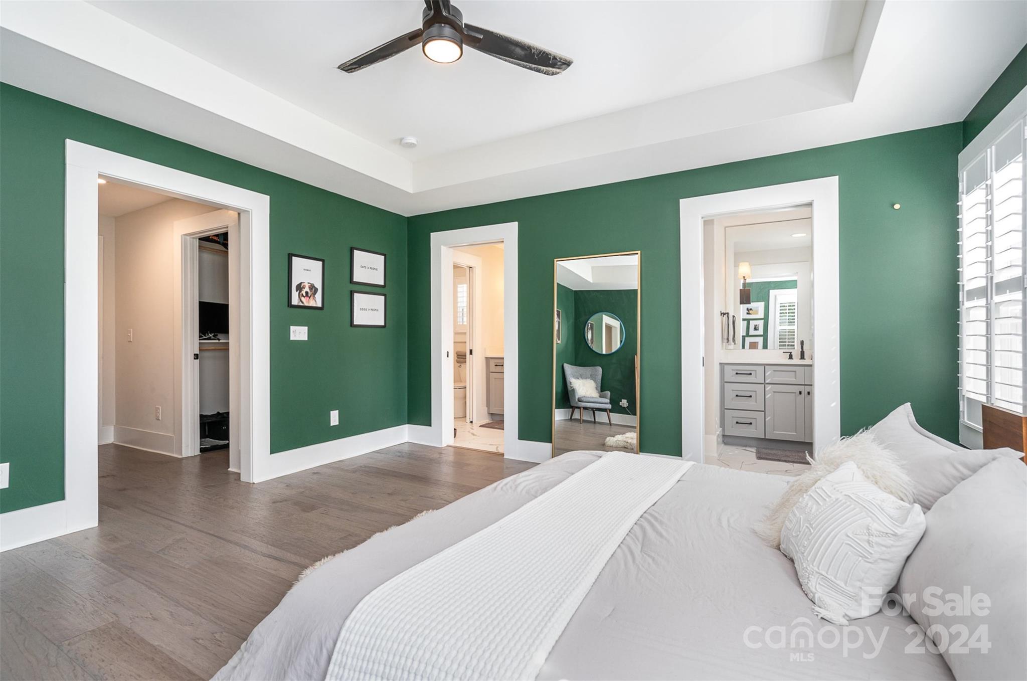 5335 Valley Forge Road Charlotte, NC 28210 - Photo 16 of 29 a bedroom with a bed and a large mirror