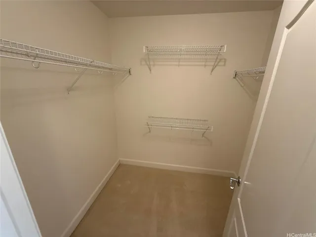 a view of small space with racks on the wall
