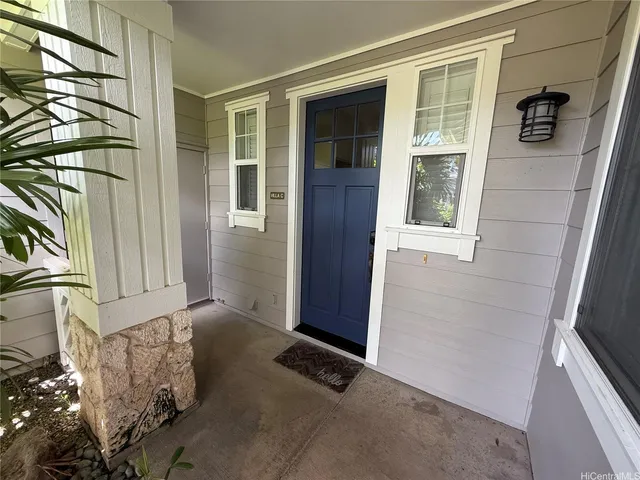 a view of front door of house