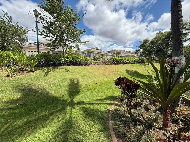 a view of an ocean from a yard