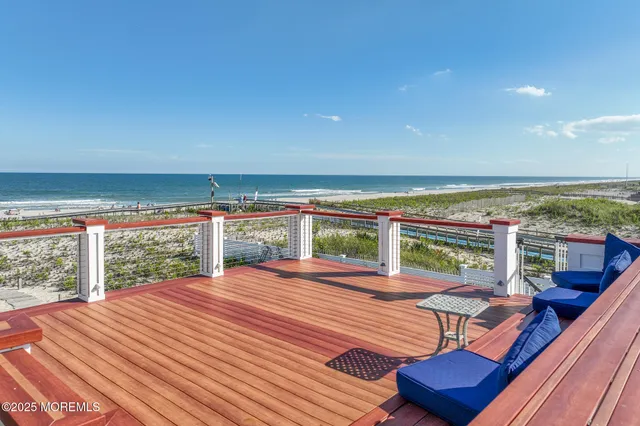 a view of a terrace with wooden floor and outdoor space