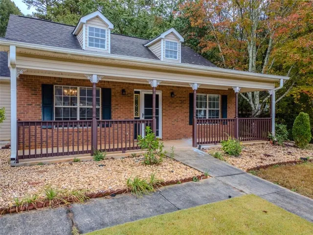 front view of a house with a porch