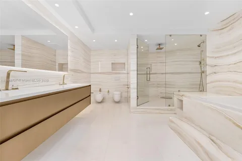 a view of an empty room with empty shelves