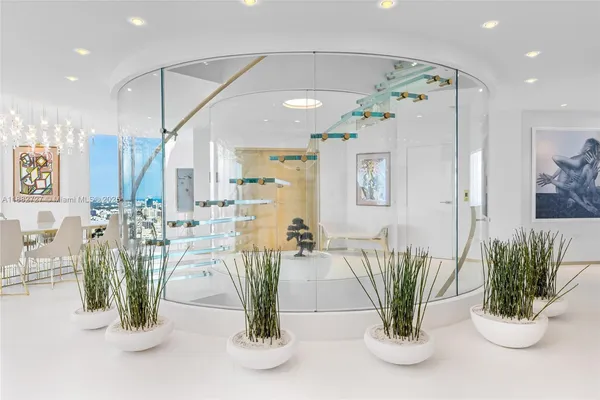 a view of living room and kitchen