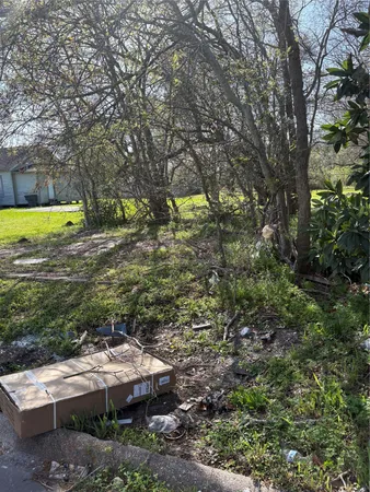 a view of yard and swimming pool