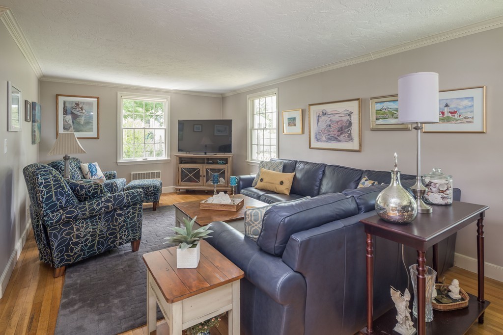 26 Howe Street Hingham, MA 02043 - Photo 15 of 30 a living room with furniture and a flat screen tv