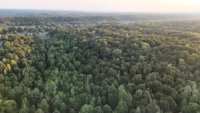 an aerial view of house with yard and mountain view in back