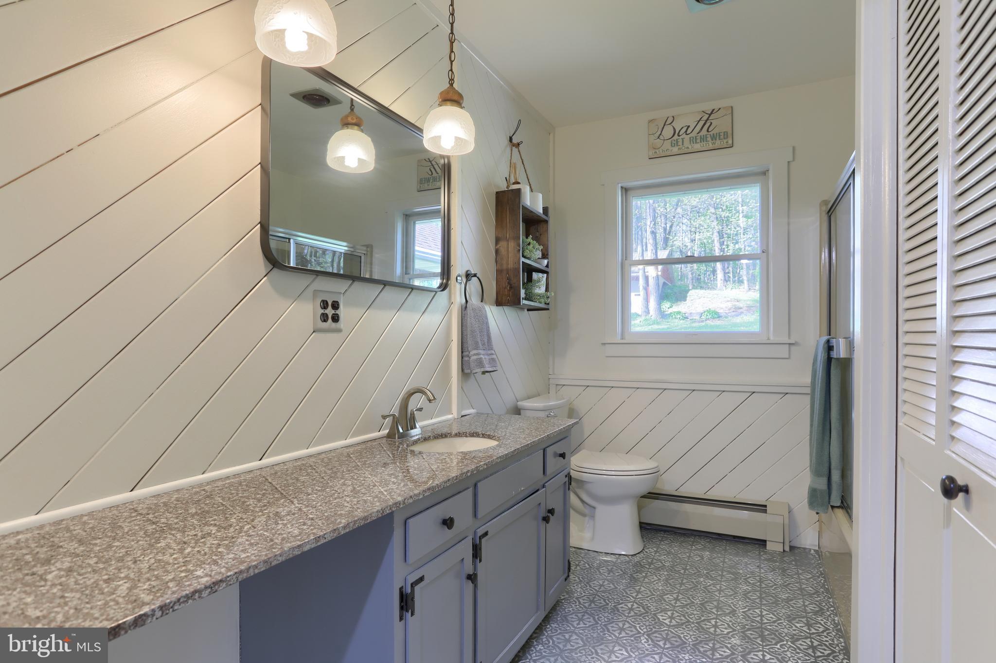 10 Bullfrog Road Grantville, PA 17028 - Photo 21 of 51 a bathroom with a granite countertop sink a toilet and mirror
