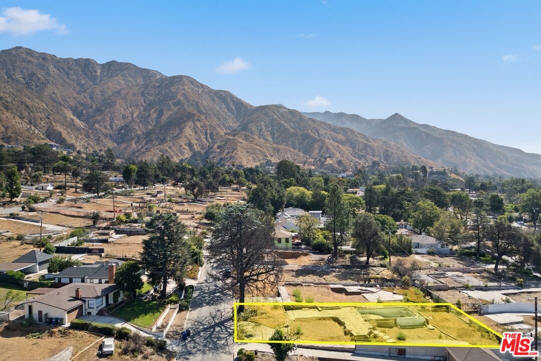a view of a lake with a mountain