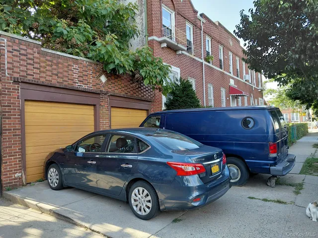 a car parked in front of a house