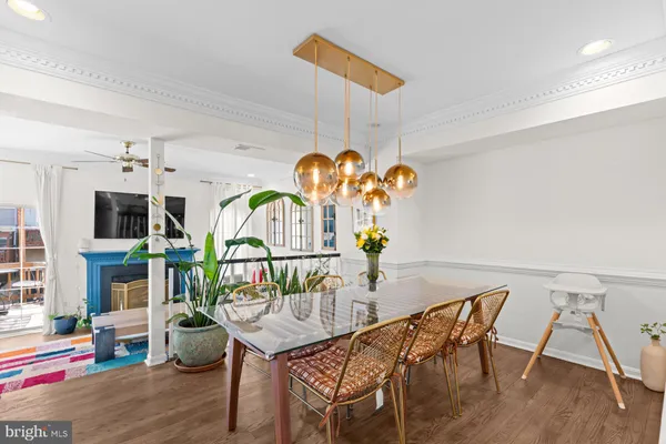 a table and chairs in a room