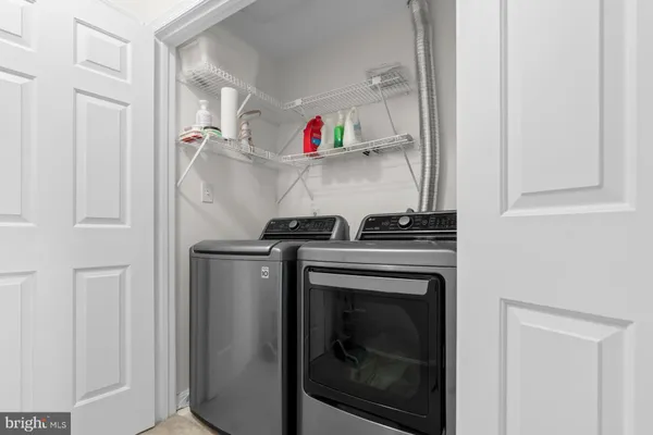 a view of a storage and utility room