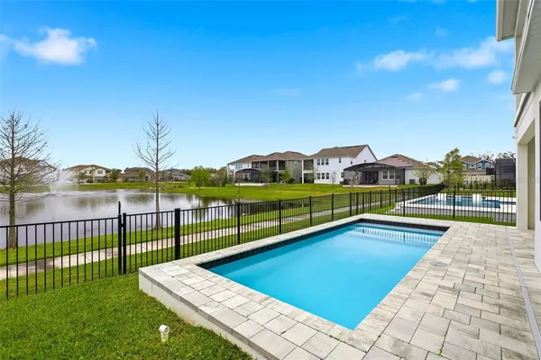 a view of a terrace with a garden