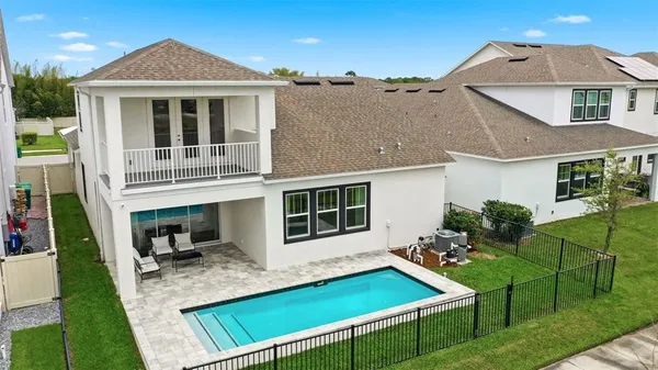 a view of wooden floor with a lake view