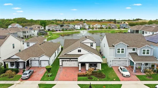 an aerial view of a house