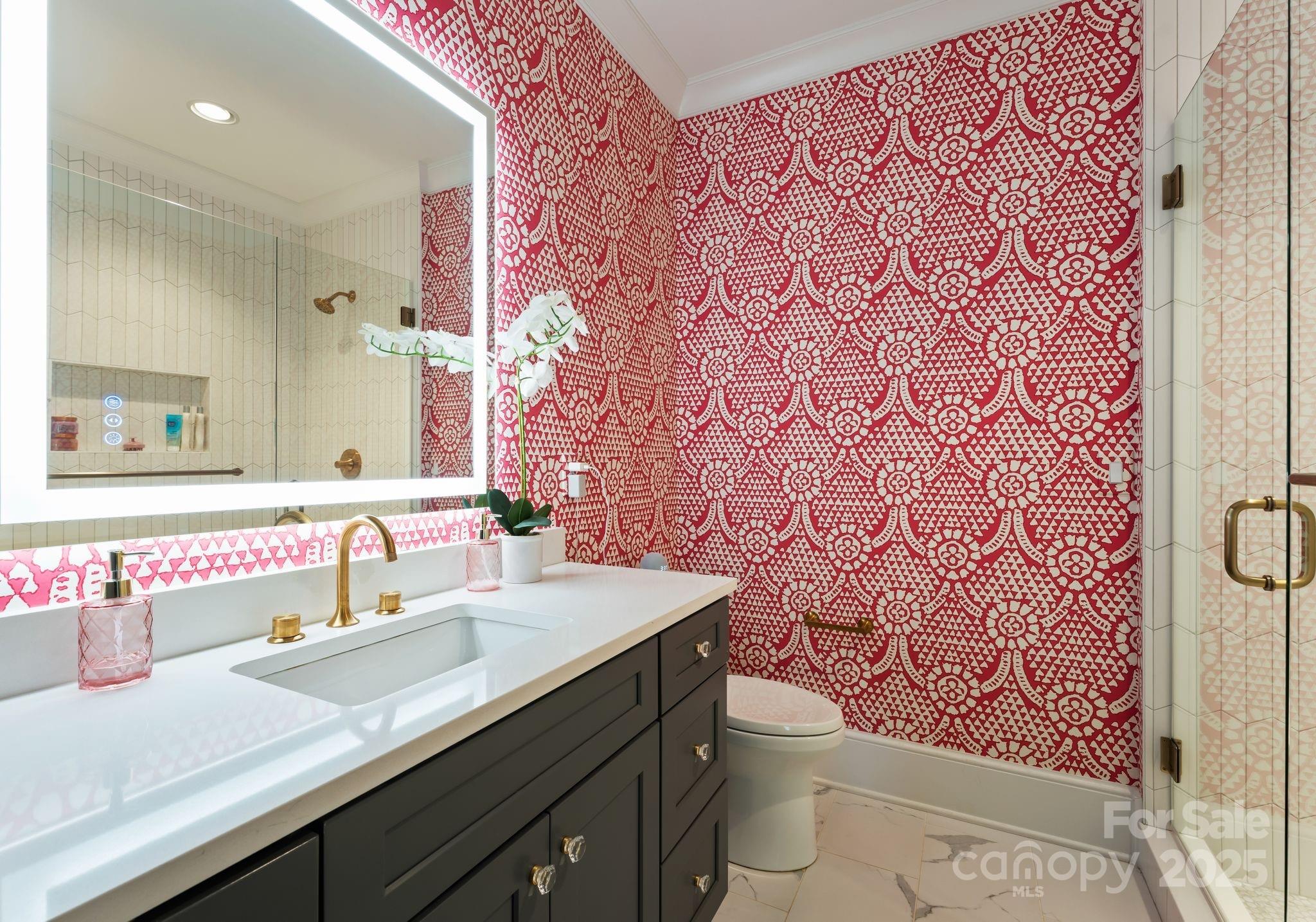 4019 River Ridge Road Charlotte, NC 28226 - Photo 26 of 39 a bathroom with a sink and a mirror