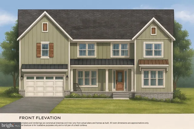 a view of a yard in front of a house with a large windows