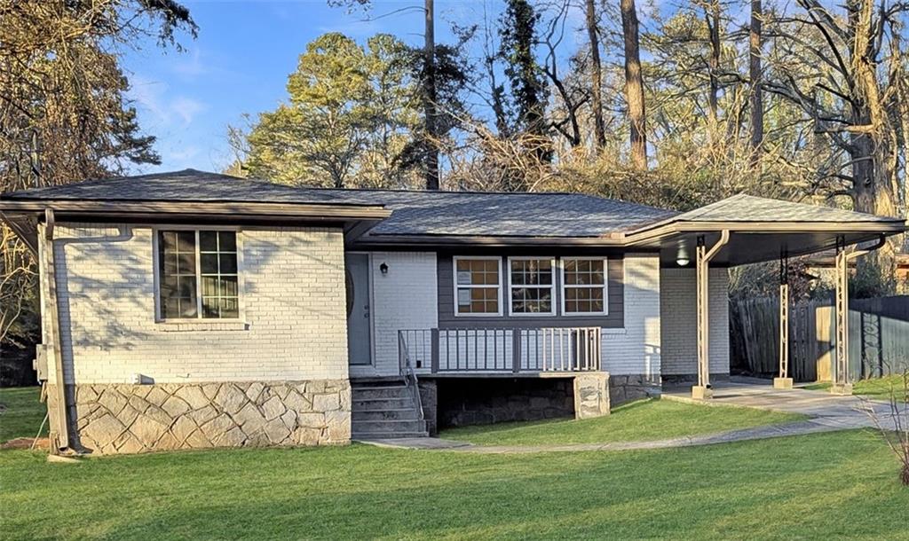 a view of a house with a garden