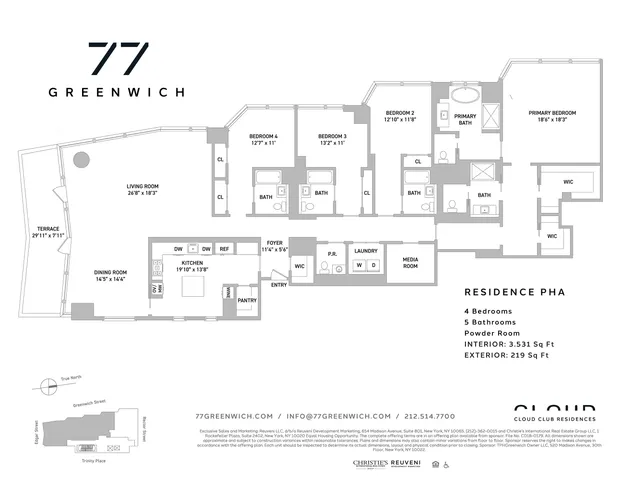 $9,500,000 | 77 Greenwich Street, Unit PH | Financial District