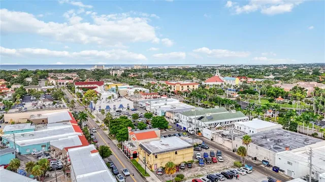 an aerial view of a city