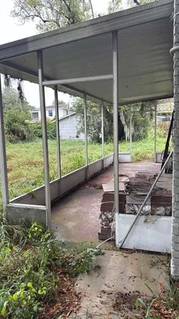 a view of a yard with porch and outdoor space
