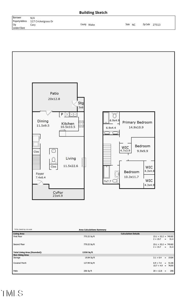 117 Cricketgrass Drive Cary, NC 27513 - Photo 30 of 30 117 Cricketgrass Floor Plan