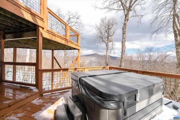 a view of a sky from a balcony