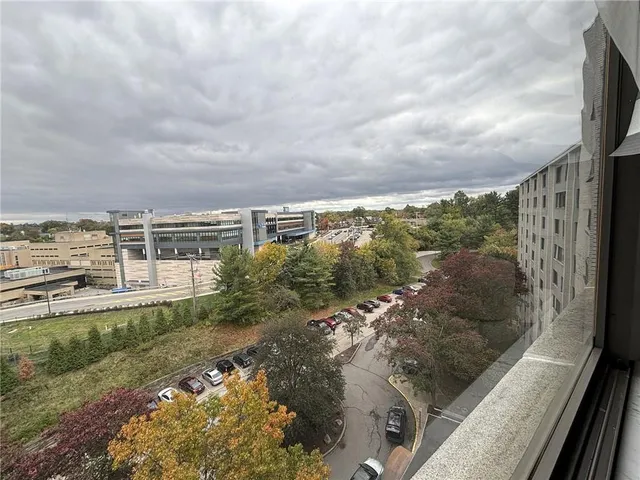 a view of a city from a balcony