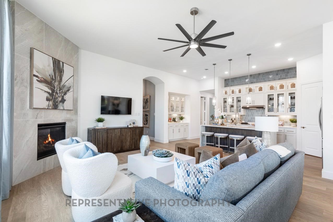 22214 Mount Whitney Road Waller, TX 77484 - Photo 13 of 50 a living room with furniture and a fireplace