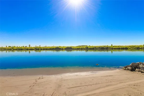 a view of a lake with outdoor space