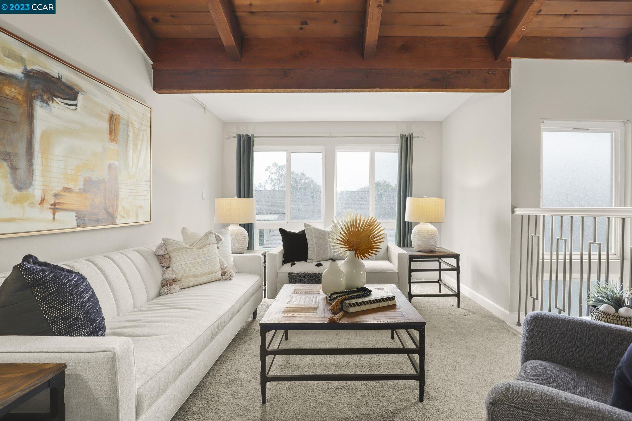 a living room with furniture