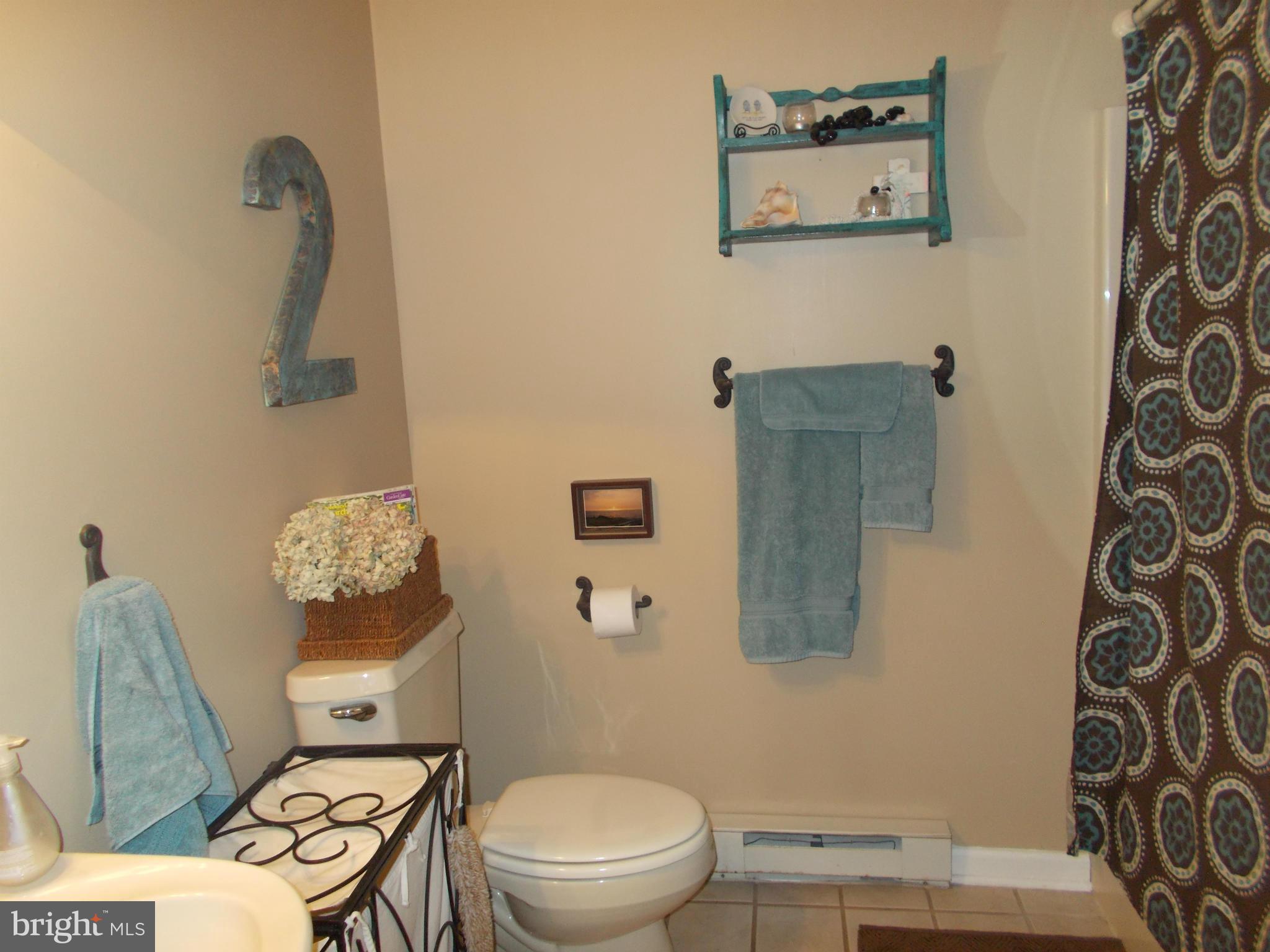 15712 Spade Road Hagerstown, MD 21740 - Photo 21 of 30 a bathroom with a toilet a sink and shower curtain