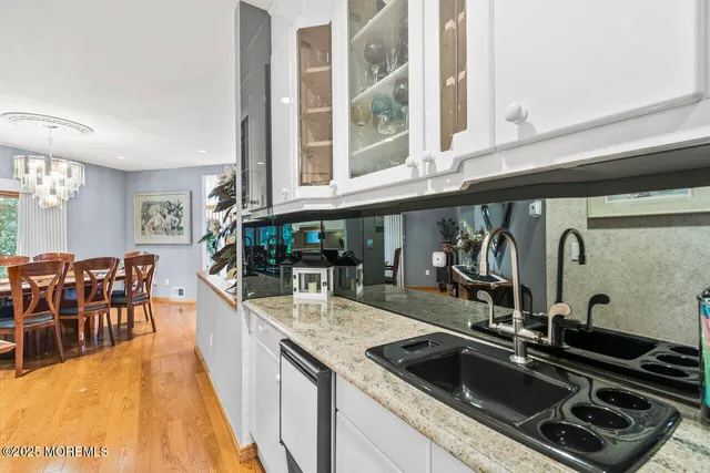 a view of a dining room and livingroom view
