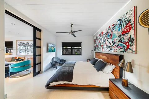 a bedroom with furniture and a flat screen tv