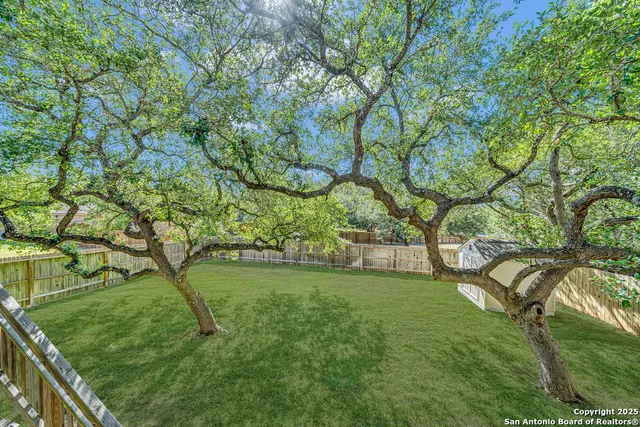 a backyard of a house with lots of green space