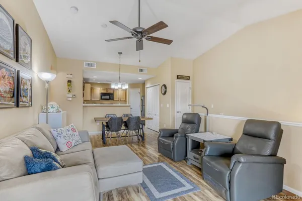 a living room with furniture