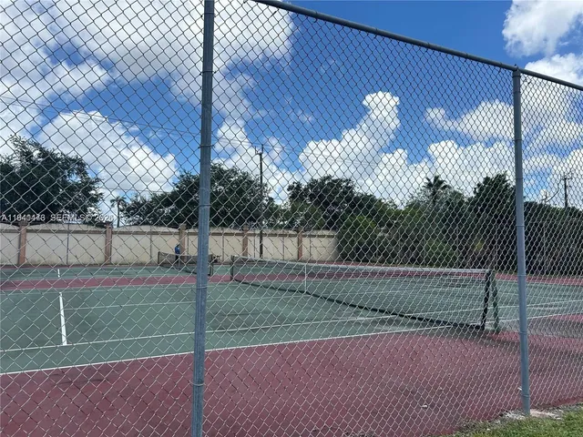 a view of a backyard