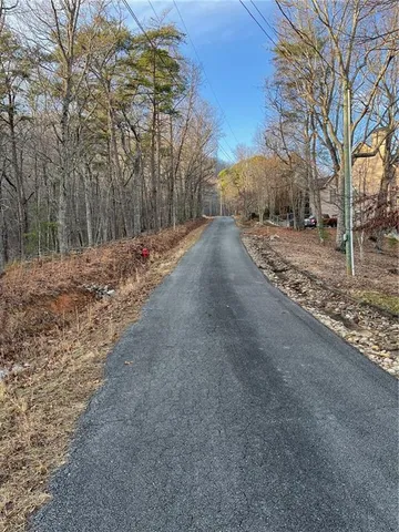 a view of a yard covered with snow