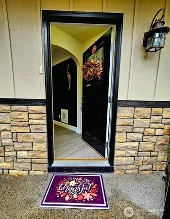 a view of front door of house