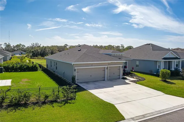 an aerial view of a house