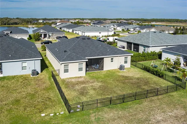 an aerial view of a house