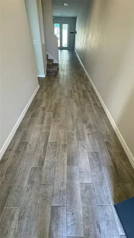 a view of hallway with stairs