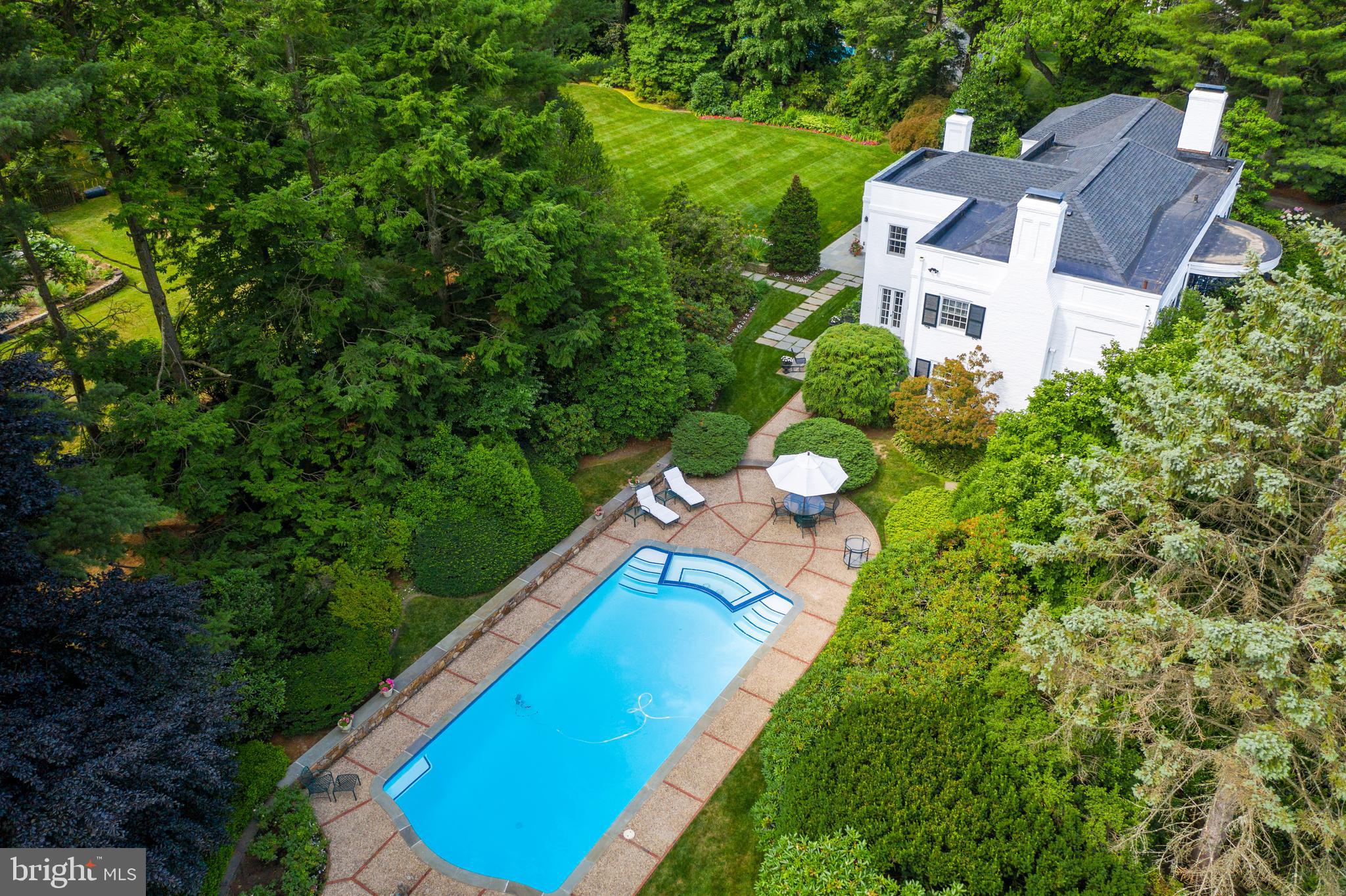 909 Muirfield Road Bryn Mawr, PA 19010 - Photo 2 of 40 Pool & Yard Aerial